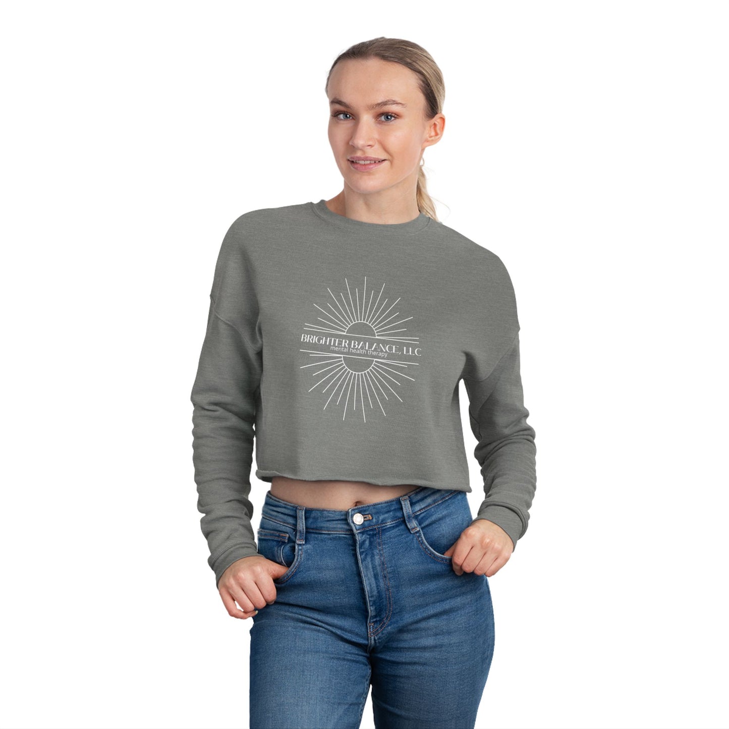 Brighter Balance Women's Cropped Sweatshirt | Bella Canvas