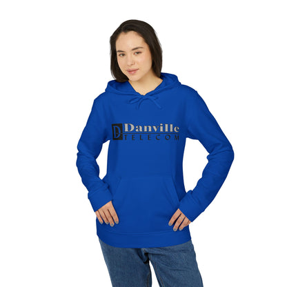 Danville Telecom Adidas Unisex Fleece Hoodie: Black Logo