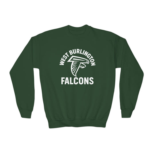 WB Falcons | WB Arched Mascot | Youth Crewneck | Gildan