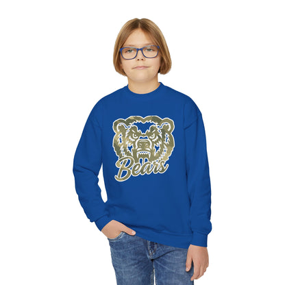 Youth Camo Bears Crewneck Sweatshirt | Gildan Softstyle
