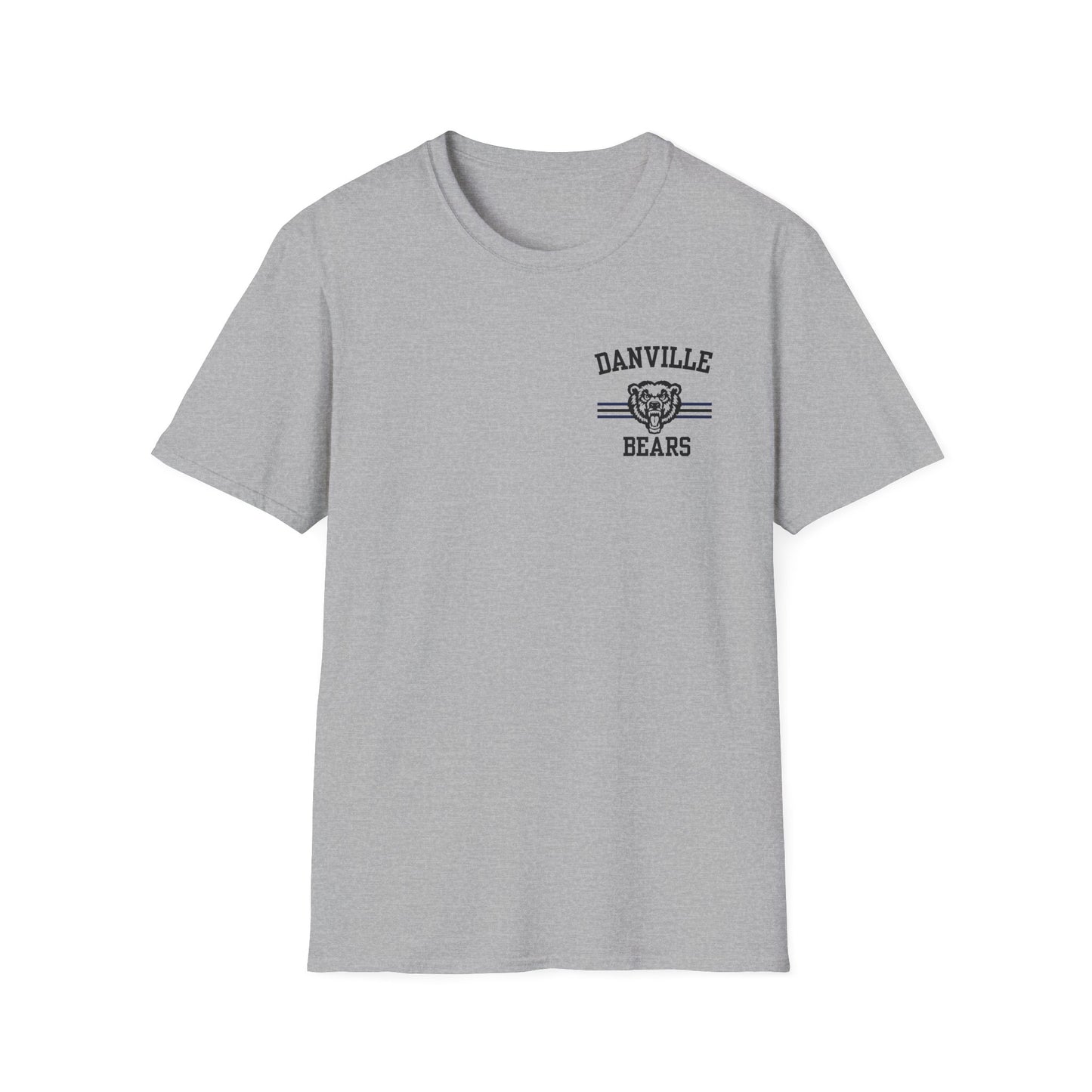 Danville Bears Stripe Pocket Logo T-Shirt | Gildan Softstyle