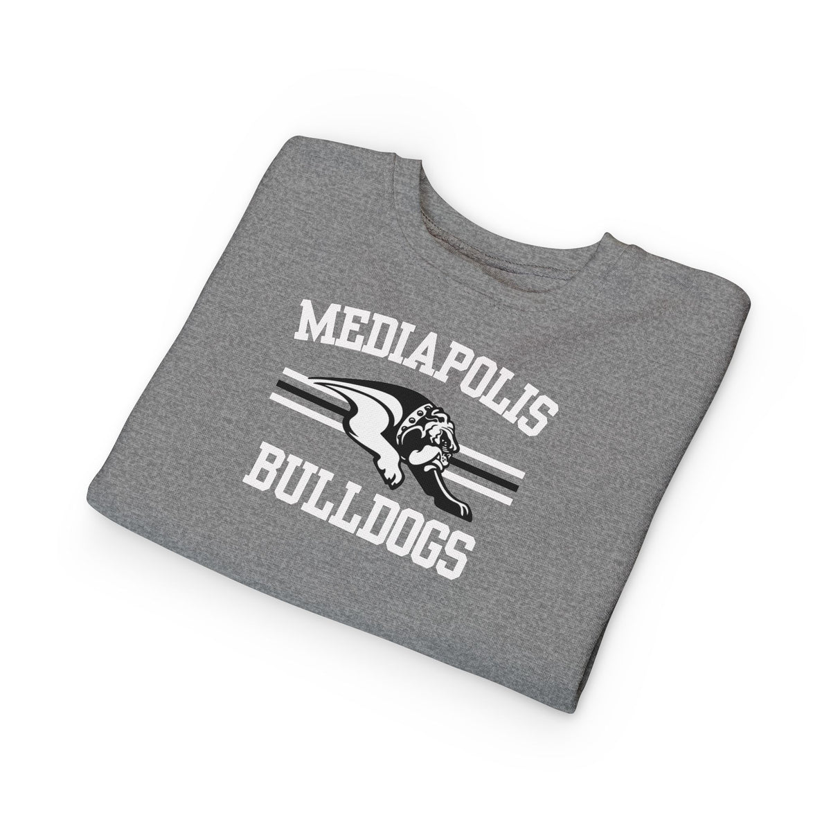 Mepo Bulldogs | Bulldog Stripe | Toddler Crewneck | Rabbit Skins