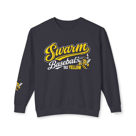 Swarm 9U "2" Lightweight Crewneck: Logo Sleeve | Comfort Colors