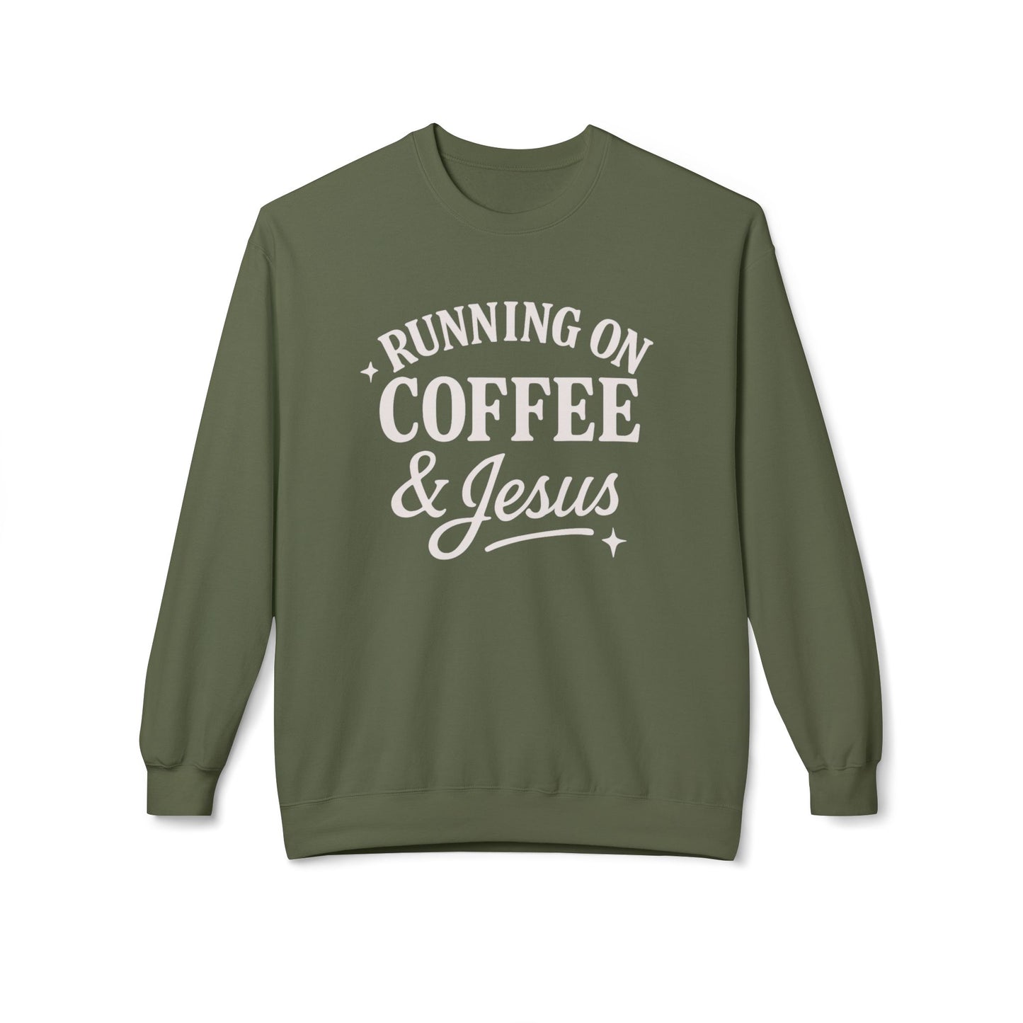 Running on Coffee & Jesus ADULT Crewneck | Gildan Softstyle