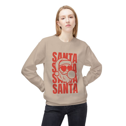 Santa Heart Glasses with Bubblegum Crewneck| Gildan Softstyle