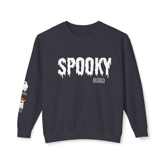 Spooky Mama Personalized Ghost Sleeve Sweatshirt