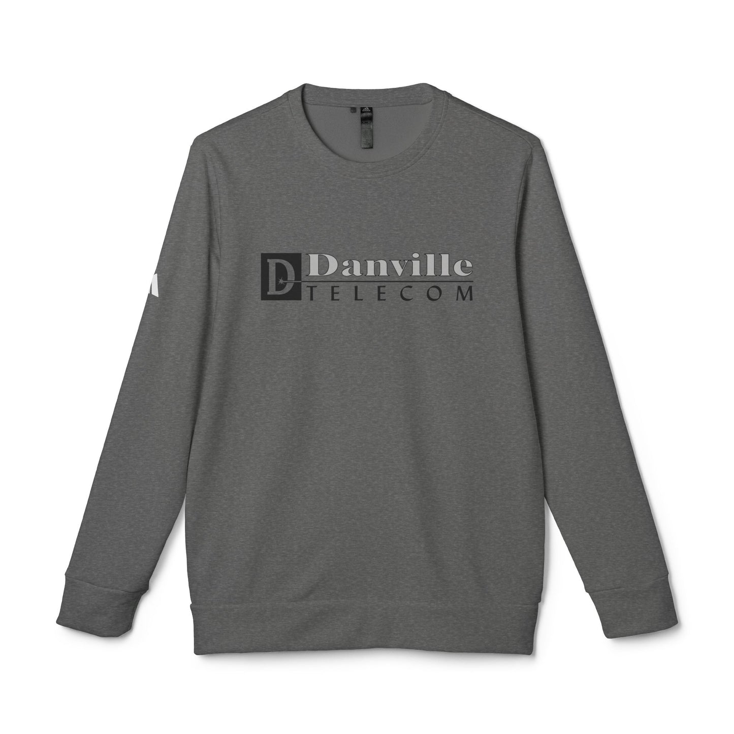 Danville Telecom Adidas Unisex Fleece Crewneck Sweatshirt: Black Logo