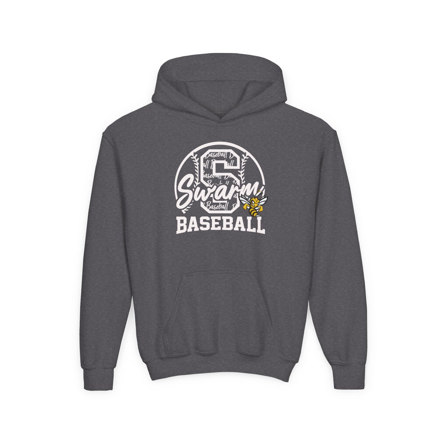 Swarm "S" YOUTH Baseball Hoodie | Gildan Heavy Duty