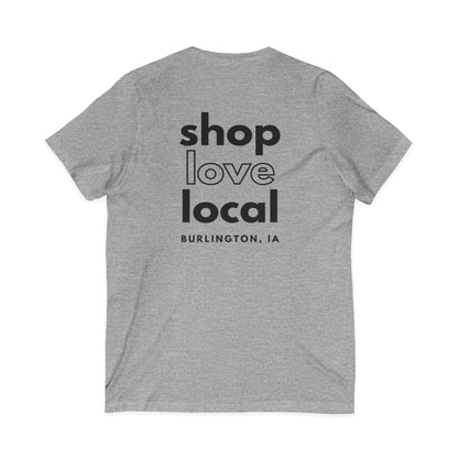 Red Screen Door V-Neck Tee | Bella Canvas