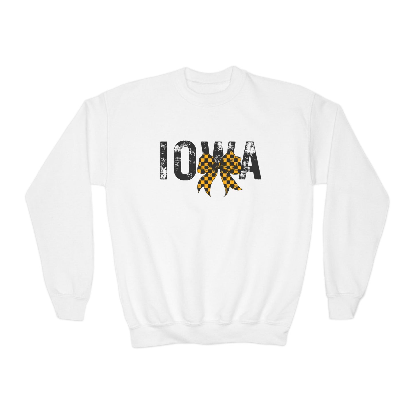 Youth Iowa Coquette Bow Crewneck Sweatshirt