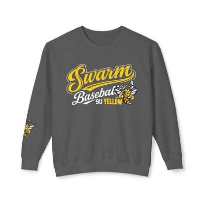 Swarm 9U "2" Lightweight Crewneck: Logo Sleeve | Comfort Colors