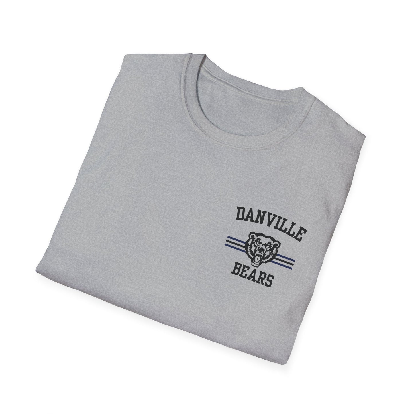 Danville Bears Stripe Pocket Logo T-Shirt | Gildan Softstyle