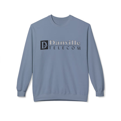 Danville Telecom Unisex Midweight Softstyle Fleece Crewneck: Black Logo