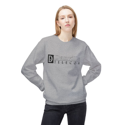 Danville Telecom Unisex Midweight Softstyle Fleece Crewneck: Black Logo