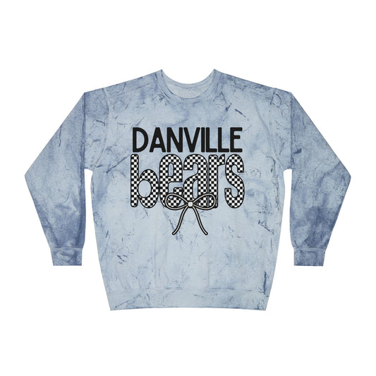 Bears Checkered Bow Colorblast Crewneck | Comfort Colors