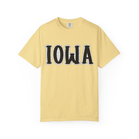 Iowa Roots | Iowa Dot Frame | Adult Tee | Comfort Colors | In Stock
