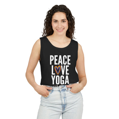 KML Peace Love Yoga Tank Top | Comfort Colors