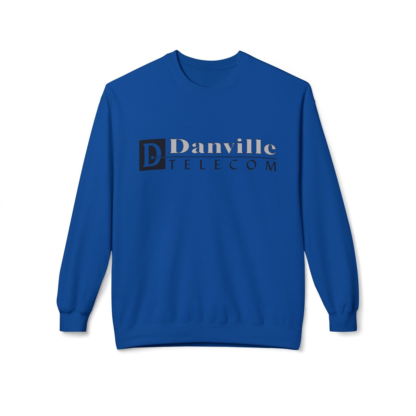 Danville Telecom Unisex Midweight Softstyle Fleece Crewneck: Black Logo