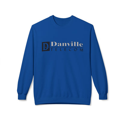 Danville Telecom Unisex Midweight Softstyle Fleece Crewneck: Black Logo