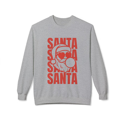 Santa Heart Glasses with Bubblegum Crewneck| Gildan Softstyle