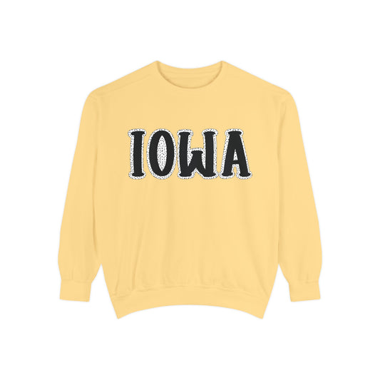 Iowa Roots | Iowa Dot Frame | Adult Crewneck | Comfort Colors | In Stock