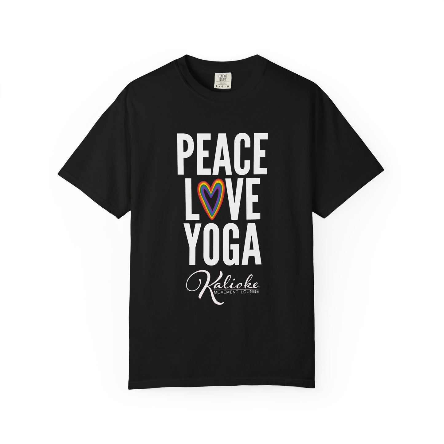 KML Peace Love Yoga T-Shirt | Comfort Colors