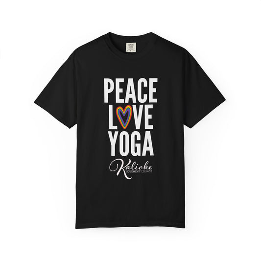 KML Peace Love Yoga T-Shirt | Comfort Colors
