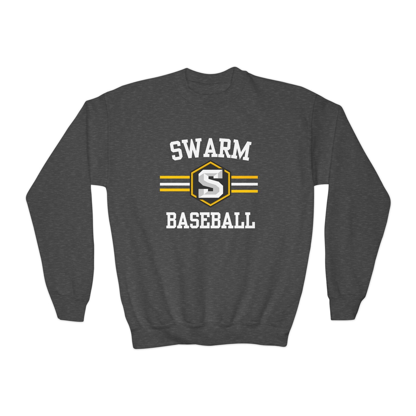 Swarm "stripe" YOUTH Baseball Crewneck | Gildan Heavy Duty