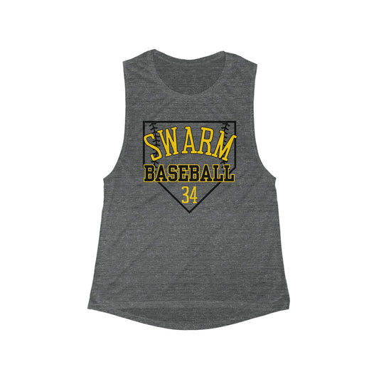Swarm Women's Flowy Baseball Tank Top (Personalize It)