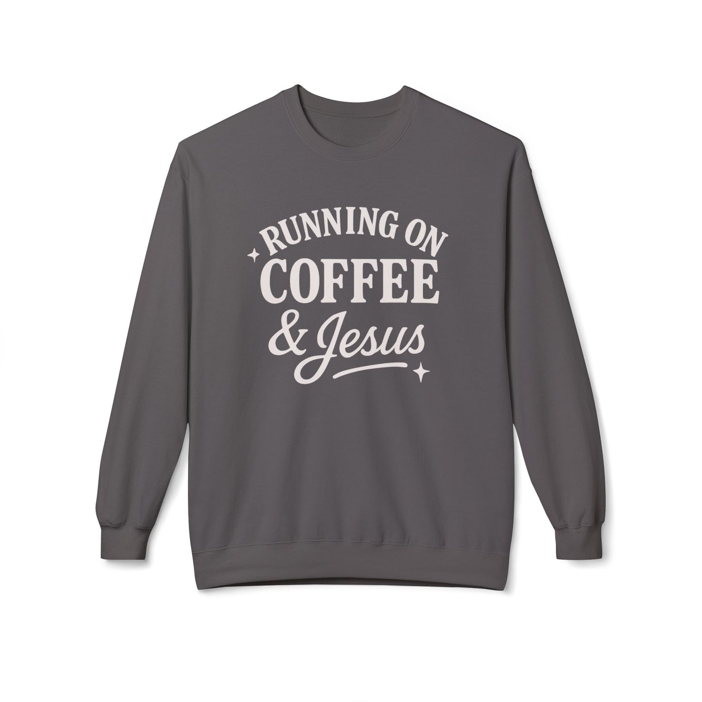 Running on Coffee & Jesus ADULT Crewneck | Gildan Softstyle