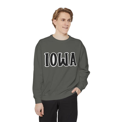 Iowa Roots | Iowa Dot Frame | Adult Crewneck | Comfort Colors