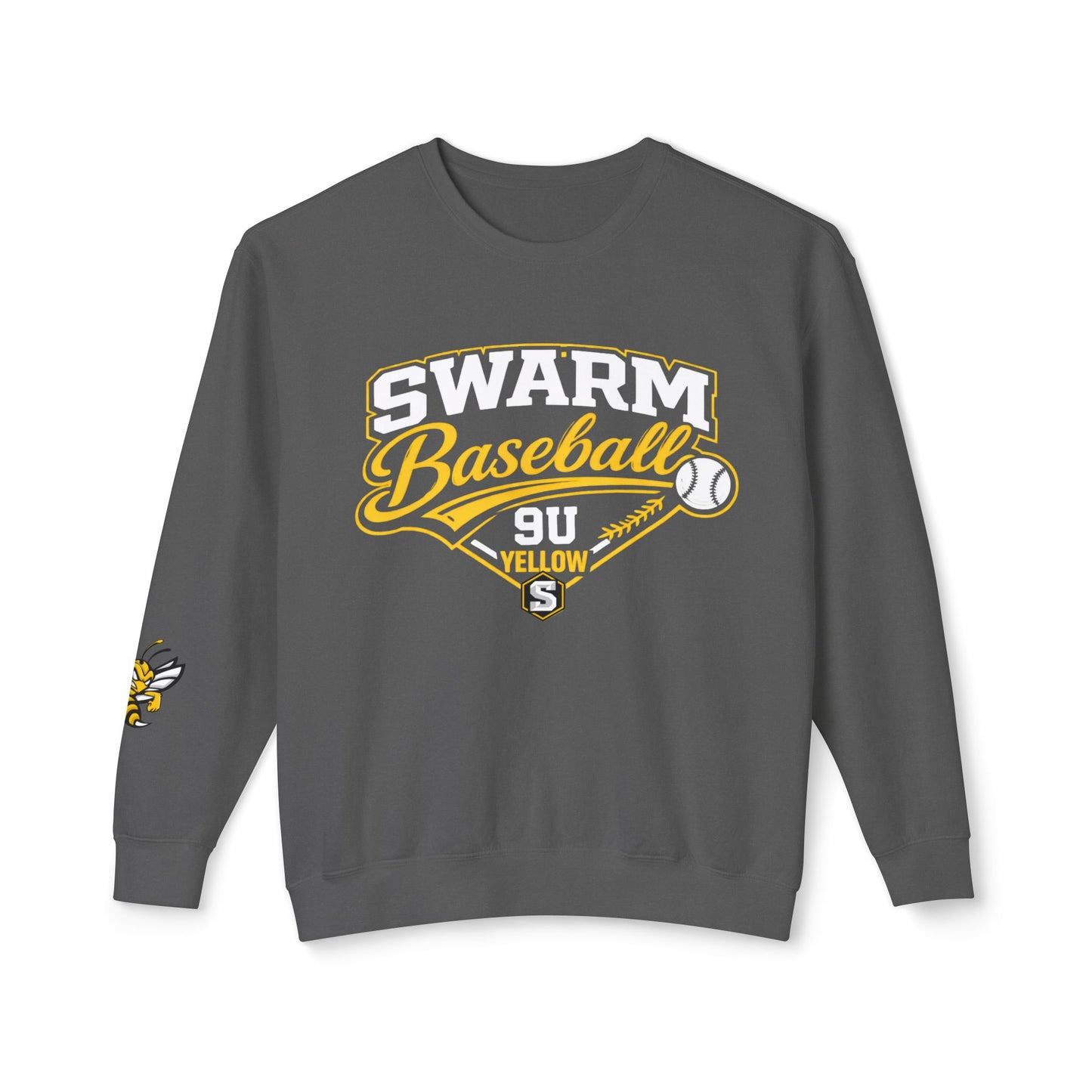 Swarm 9U "1" Lightweight Crewneck: Logo Sleeve | Comfort Colors