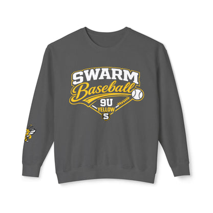 Swarm 9U "1" Lightweight Crewneck: Logo Sleeve | Comfort Colors