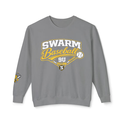 Swarm 9U "1" Lightweight Crewneck: Logo Sleeve | Comfort Colors
