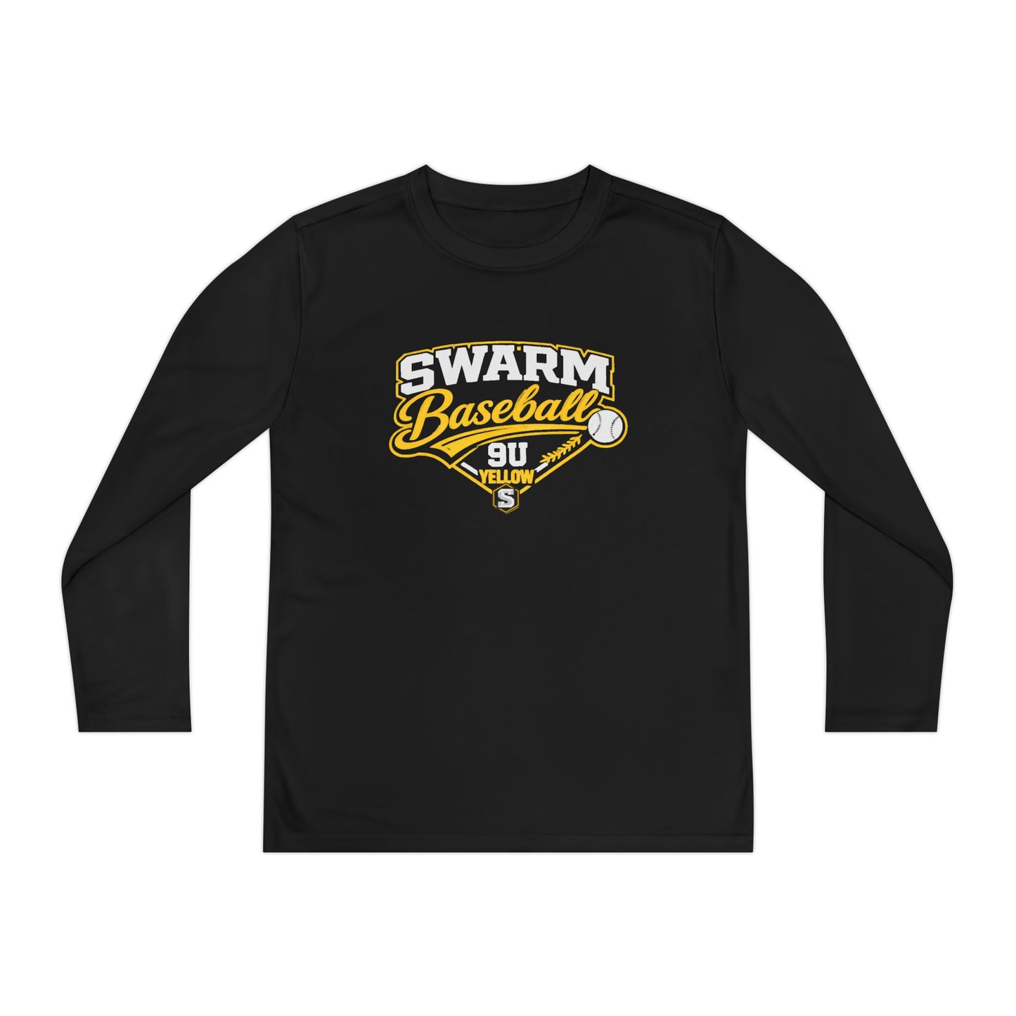 Swarm 9U "1" YOUTH Baseball Long Sleeve Tee | SPORTS-TEK