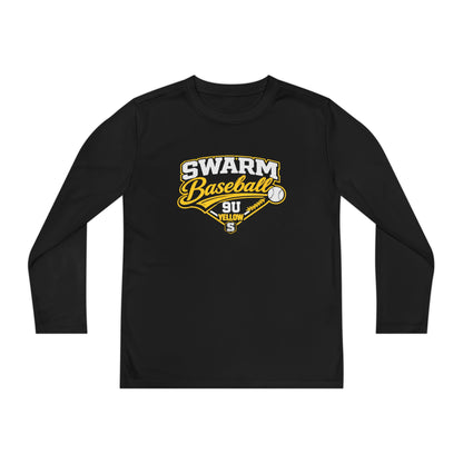 Swarm 9U "1" YOUTH Baseball Long Sleeve Tee | SPORTS-TEK