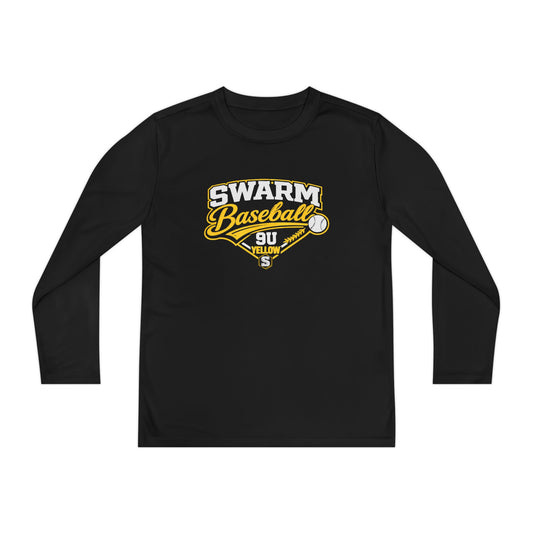 Swarm 9U "1" YOUTH Baseball Long Sleeve Tee | SPORTS-TEK