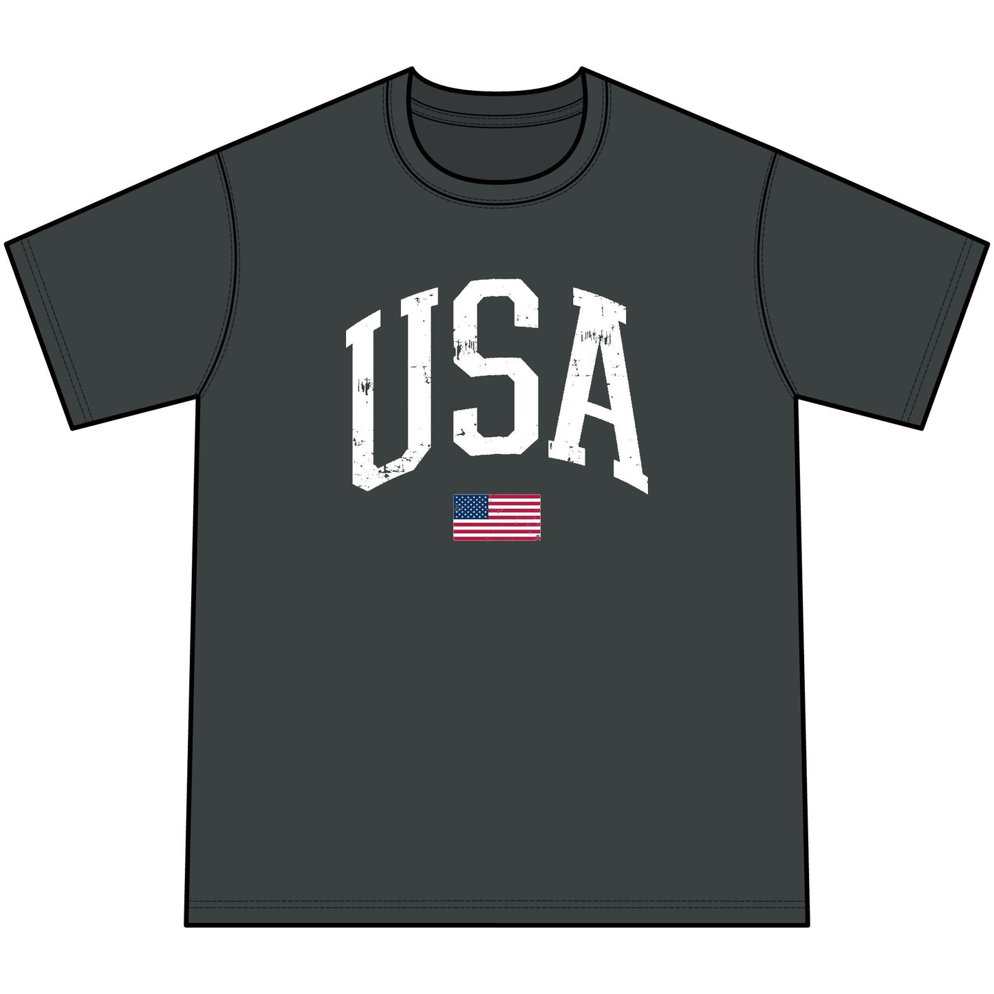 USA Black Tie-Dye YOUTH Tee | Port & Company