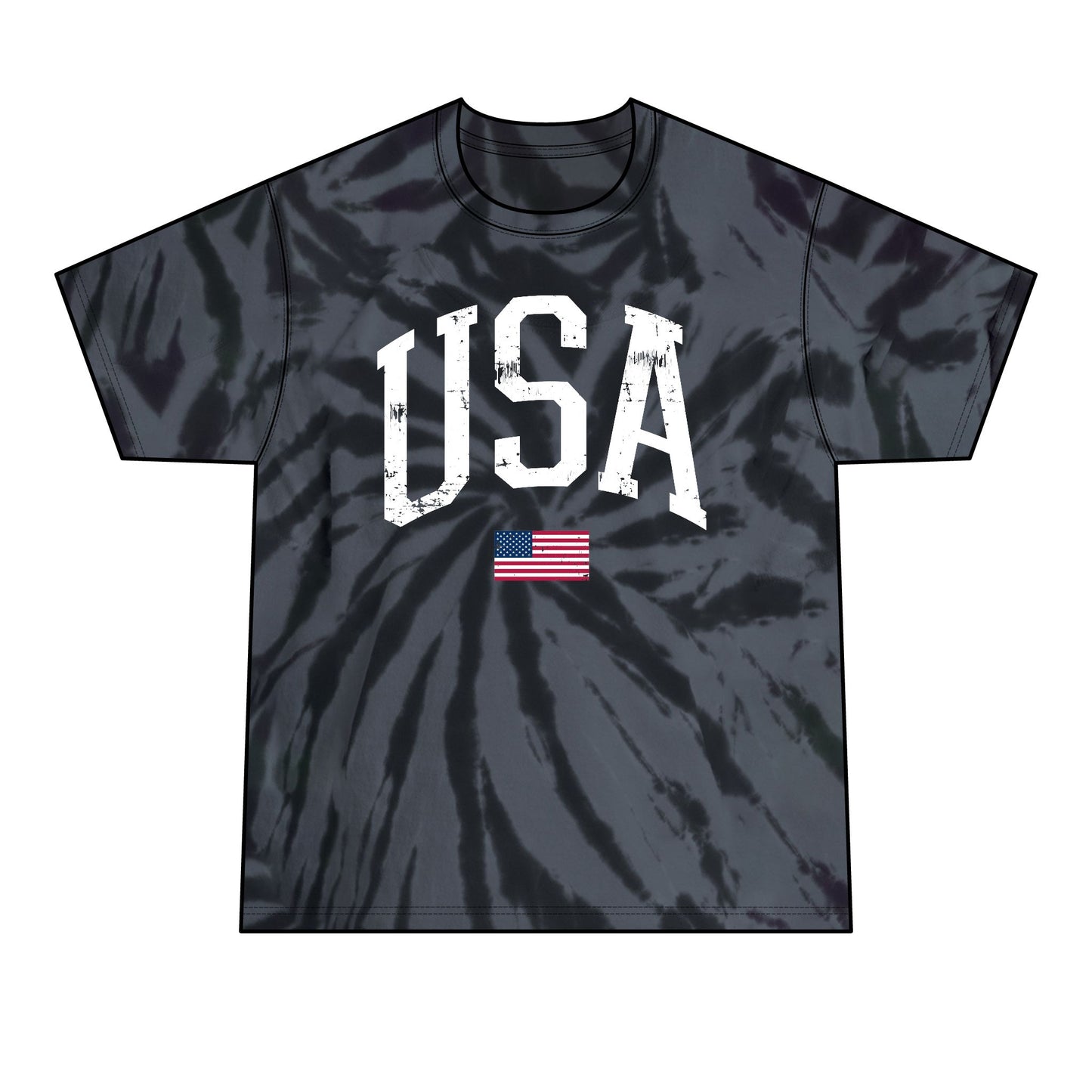 USA Black Tie-Dye ADULT Tee | Port & Company