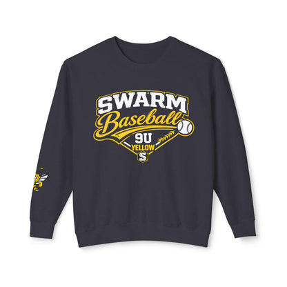 Swarm 9U "1" Lightweight Crewneck: Logo Sleeve | Comfort Colors