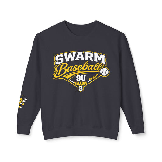 Swarm 9U "1" Lightweight Crewneck: Logo Sleeve | Comfort Colors