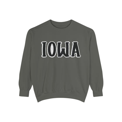 Iowa Roots | Iowa Dot Frame | Adult Crewneck | Comfort Colors