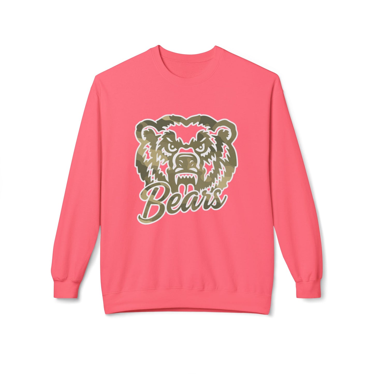 Bears Camo Mascot Crewneck | Gildan Softstyle