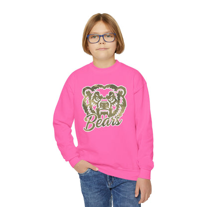Youth Camo Bears Crewneck Sweatshirt | Gildan Softstyle