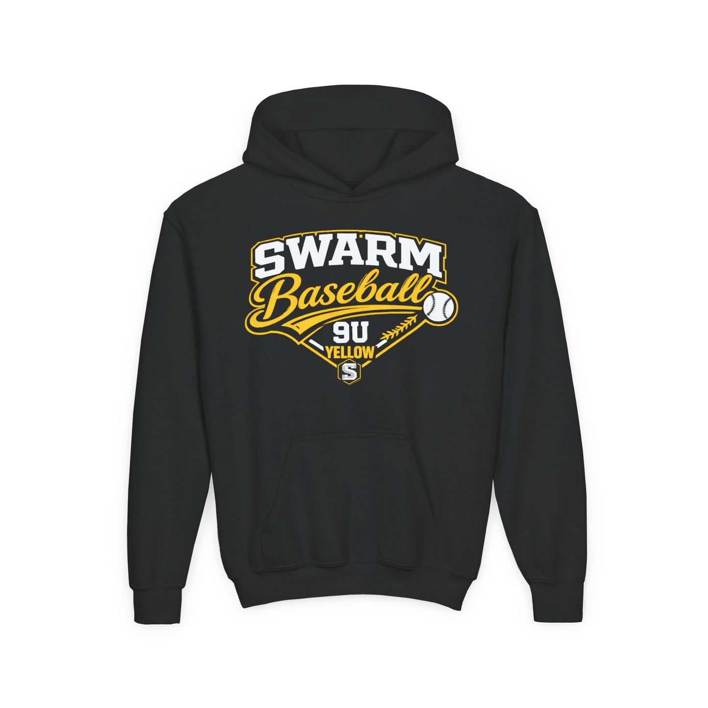 Swarm 9U "1" YOUTH baseball hoodie | Gildan Heavy Duty