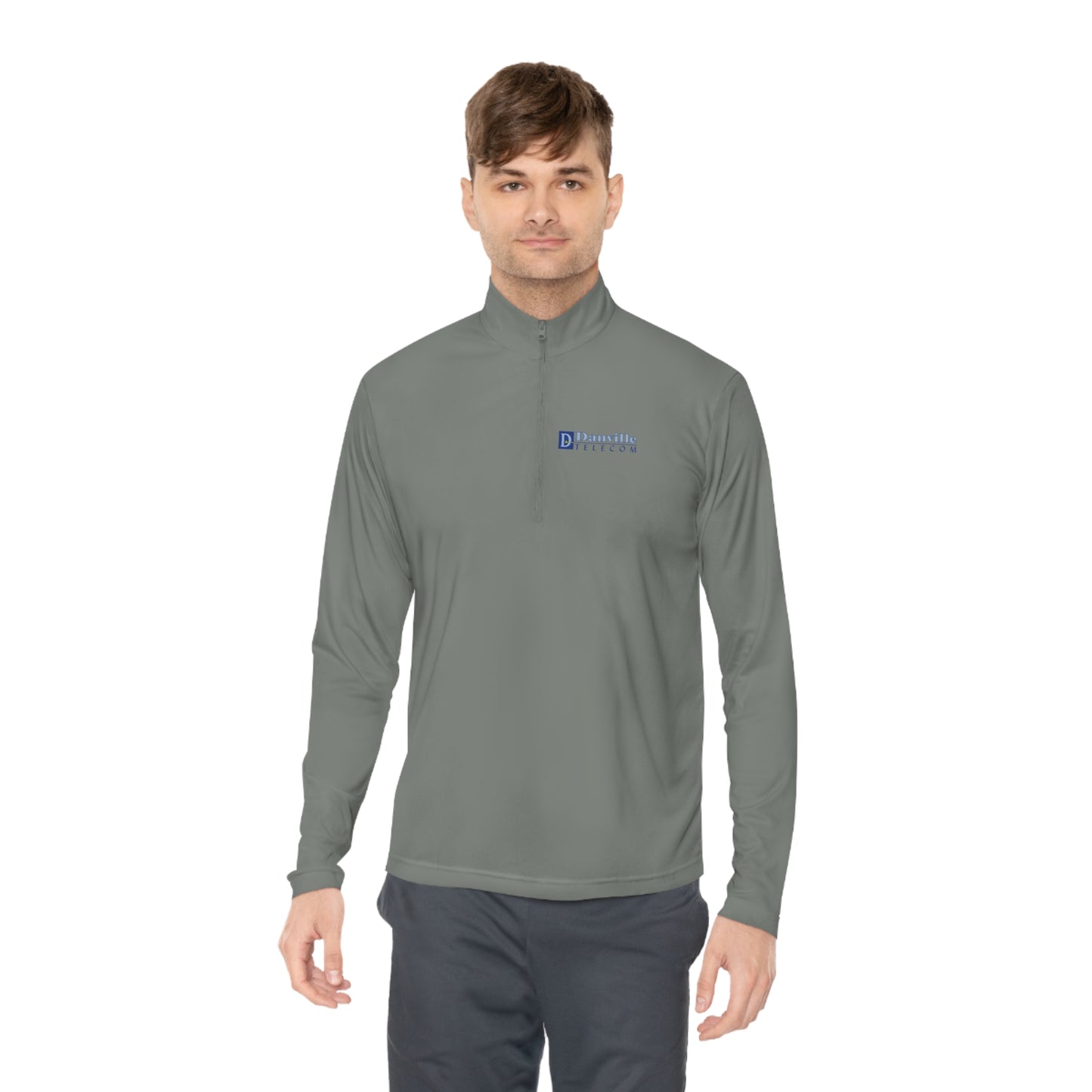 Danville Telecom Unisex Quarter-Zip Pullover: Color or White Logo