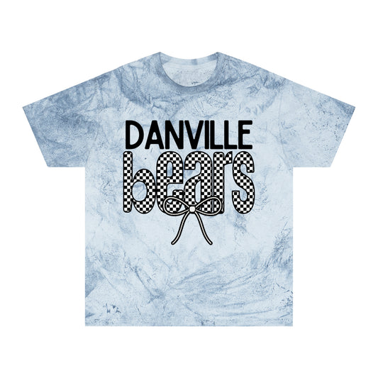 Danville Bears | Bears Checkered Bow | Adult T-Shirt| Comfort Colors Colorblast