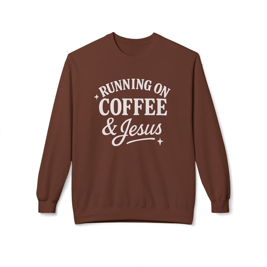 Running on Coffee & Jesus ADULT Crewneck | Gildan Softstyle