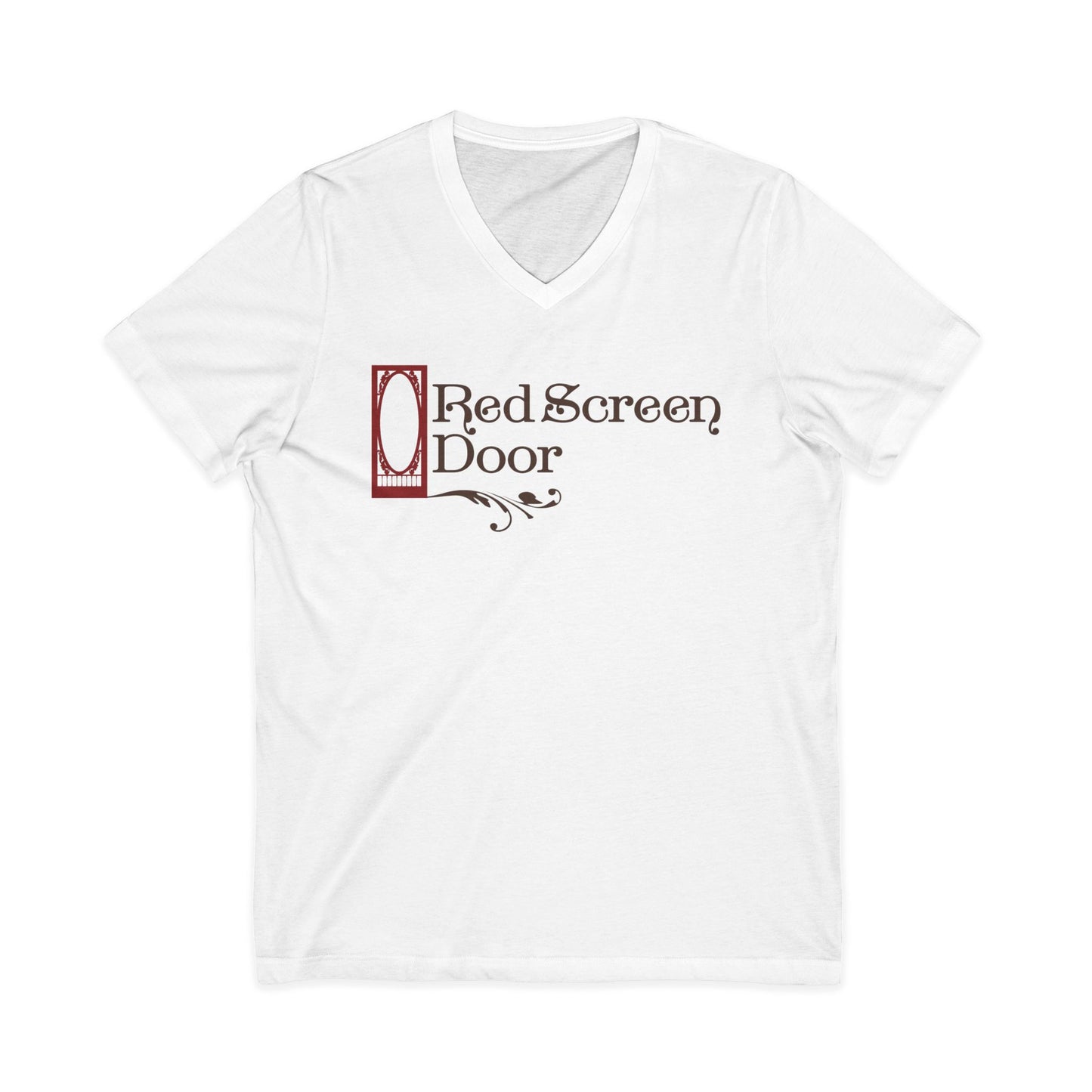Red Screen Door V-Neck Tee | Bella Canvas