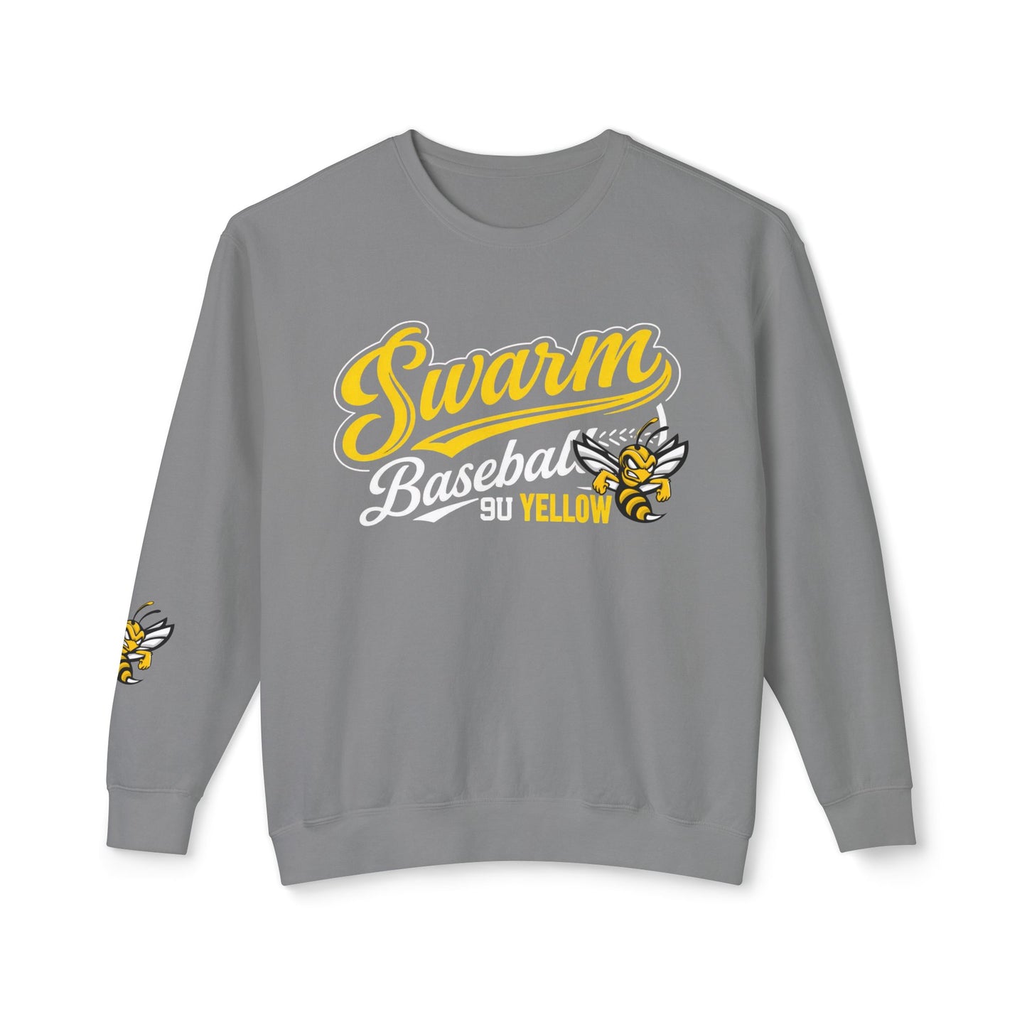 Swarm 9U "2" Lightweight Crewneck: Logo Sleeve | Comfort Colors